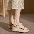 thumbnail image 4 of Womens Fashion Straw Shoes Platform Open Toe Anti-Slip Temperament Wedge Sand, 4 of 9