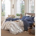thumbnail image 3 of Bedding Sheet Set Washed Cotton Linen Like Textu Breathable Durable Soft Comfy (Dark Orange Queen), 3 of 7