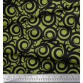 thumbnail image 2 of Soimoi Green Rayon Fabric Scroll Abstract Printed Fabric 1 Yard 42 Inch Wide, 2 of 3