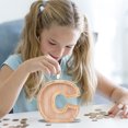 thumbnail image 2 of WRKEKC Clearance Personalized Wooden Name Money Box Wooden Deposit Box Twenty Six English Letters, 2 of 5