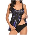 thumbnail image 1 of HWRETIE Women's Plus Size One Piece Swimsuit Printed Padded Swimwear Tummy Control Beach Bathing Suit For Vacation Pool Swimming, 1 of 4