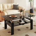 thumbnail image 1 of Table Basse Rectangulaire en Verre Noir, Table Basse Transparente, Tables d'Appoint Modernes pour Salon, Mobilier de Salon, 1 of 6