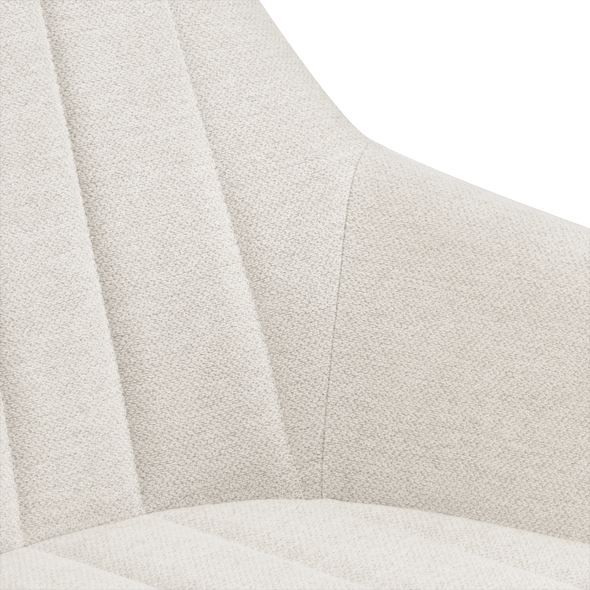 Chaise de salle à manger avec accoudoirs en tissu crème et pattes en métal Bouclair