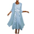 thumbnail image 1 of Gamivast Robe en Mousseline Petite 2 Pcs pour Femmes Invitée de Mariage Chic Décontractée Robe de Mère de la Mariée Maxi Robes d'Été, 1 of 5