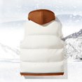 thumbnail image 4 of Pisexur Mens Winter Vest Casual Hooded Drawstring Puffer Vest Solid Color Zipper Button Outerwear Vests Sleeveless Warm Winter Vest Jacket Plus Size Puffy Vest with Pockets L-5XL, 4 of 6