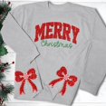 thumbnail image 3 of Chandails en Molleton de Noël pour Femmes avec Nœud Latéral Appliqué Chandail en Molleton Oversize Chandails en Molleton Col Rond Manches Longues Chandail Top Chandail en Molleton Sans Capuche pour Femmes, 3 of 5