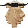 thumbnail image 2 of serony Nœud Papillon de Marié pour Homme Mariage Fête Danse Ruban Diamant Couvre-Cou Abricot, 2 of 9