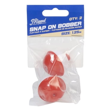 J-Rigged Tackle Supply Bobber à clipser rouge et blanc - 1,75 po