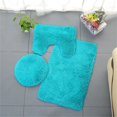 thumbnail image 1 of Yhmxh Bathroom Rugs 3pc Bathroom Set Rug Mat Toilet Lid Cover Plain Color Bathmats Living Room Rug Bath Mat for Home and Kitchen Bathroom, 1 of 3