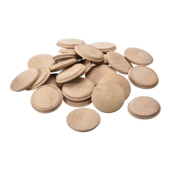 Unique Bargains Wood Plugs, 50 Pack 50 x 45 mm - Lotus Wood Button Top Plugs, Screw Hole Covers for Stair Chair Craft Furniture