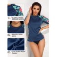 thumbnail image 3 of BeautyIn Maillot Dermoprotecteur à Manches Courtes pour Femmes, Chemise de Bain Imprimée Florale UPF 50+, 3 of 7