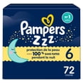 thumbnail image 2 of ZZZ Couches de Nuit, Taille 6 (35+ lbs), Couche Jetable pour Bébé à Protection Nocturne, 2 of 28