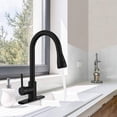 thumbnail image 2 of Pull Down Single Handle Kitchen Sink Faucet with Deck Plate Matte Black, 2 of 5