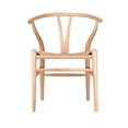 thumbnail image 2 of Heavenly Collection | Wishbone Wood Dining Chair Set of 2 for Kitchen or Dining Room - Natural, 2 of 8