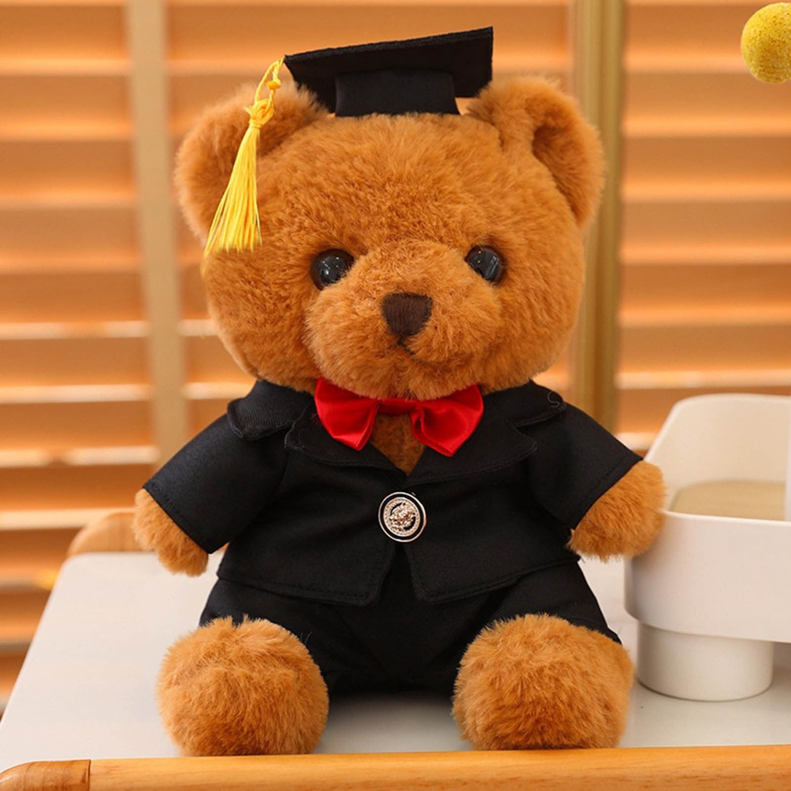 HOARBOEG Graduation Gifts Teddy Bear Stuffed Animal Plush Toy with Doctoral Tam Velvet Gold Bullion Tassel Diploma for Man Women Girls Boys Congratulatory Party