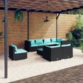thumbnail image 1 of vidaXL 9 Piece Garden Lounge Set with Cushions Poly Rattan Black, 1 of 5