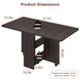 thumbnail image 3 of Drop Leaf Table for Small Spaces, Movable & Foldable Dining Table with 2-Tier Storage Shelf, Extendable Dining Table for 4, Ideal for Kitchen Dining Room Apartment, 3 of 7