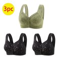 thumbnail image 3 of Bigersell Womens 3 Pack of Wireless Bra 3pcs Push-Up Bra Style R-81 Breathable Lightly Lined Bras R-81-green, 3 of 5