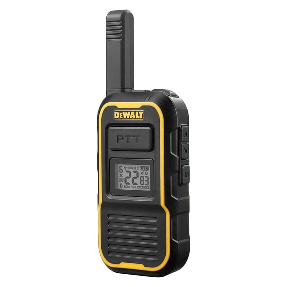 DeWalt DXFRSBH600 Talkie-Walkie Mince - Radio Bidirectionnelle 2 W à Profil Bas avec Étui, Étanche, Longue Portée
