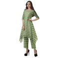 thumbnail image 3 of Moomaya Ensemble Kurti Kurta Pantalon pour Femmes Col Bateau Imprimé Robe 2 Pcs Tenue Ethnique, 3 of 6