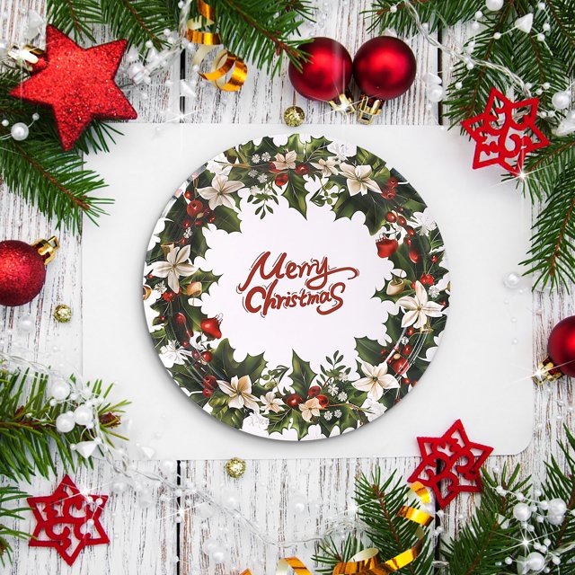 Chmadoxn 30pcs Christmas Theme Party Tableware Set Disposable Decorative Paper Tableware disposable tableware