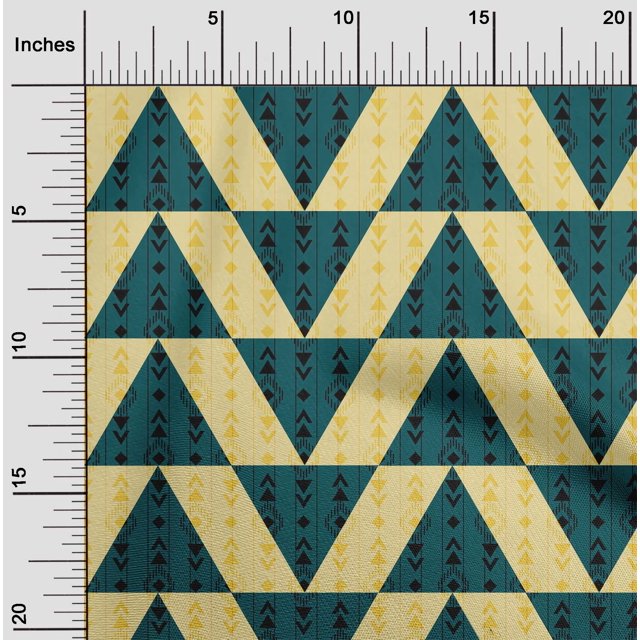 oneOone Cotton Cambric Fabric Stripe|Diamond & Triangle Geometric Print Fabric BTY 56 Inch Wide