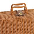 thumbnail image 4 of Woven Woven Picnic Box Plastic Rattan  Retro Woven Storage Box with  Shaped Handle for Outdoor, 4 of 6