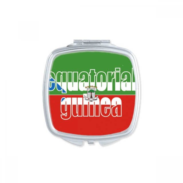 Equatorial Guinea Flag Name Square Mirror Portable Compact Pocket Makeup Double Sided Glass