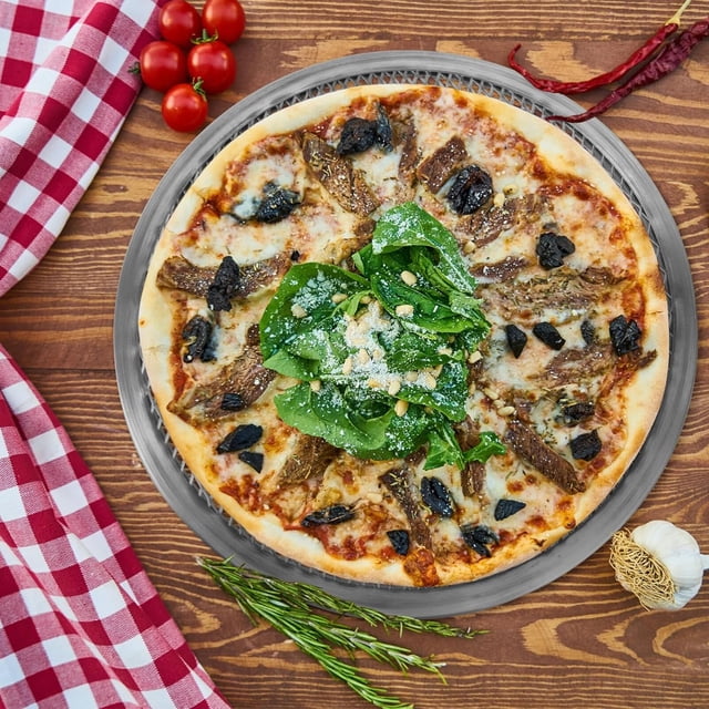 WIFKLSIIPG Thickened Stainless Steel Perforated Pizza Pan Round Shape Ideal Baking Screen for Pizzas
