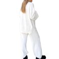 thumbnail image 3 of LUXUR Ensemble de Pyjama Sport Épais en Polaire pour Femmes Blanc 3TG, 3 of 4