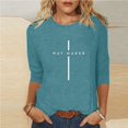 thumbnail image 1 of BVOFAR T-Shirts Chrétiens pour Femmes à Imprimé de Lettres, Col Rond Décontracté, Manches 3/4, Hauts, Cadeaux des Fêtes, T-Shirts Bénis, 1 of 5