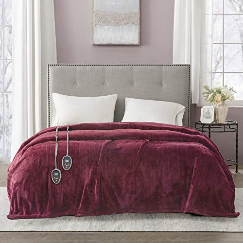 Beautyrest Plush Heated Blanket, Full, Red