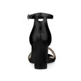 thumbnail image 4 of BLISSFUL STEP Women's Shoes Ankle Strap Buckle Block Heel Sandals Black 5.5, 4 of 8