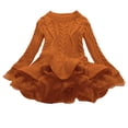 thumbnail image 4 of Zanarzt Robe Tutu pour Bébé Fille Printemps et Automne Robe de Fête à Manches Longues pour Filles Robe en Maille à Motif Brun, 18-24 Mois, 4 of 6