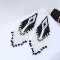 thumbnail image 4 of Drop Earrings Beaded Retro Creative Long Dangle Earrings Fringe Hoop Earrings, 4 of 10