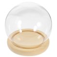 thumbnail image 3 of 1 Piece Display Case Dome For Preserved Flowers Clear Glass Spherical Square Base Valentine's Day Gift, 3 of 9