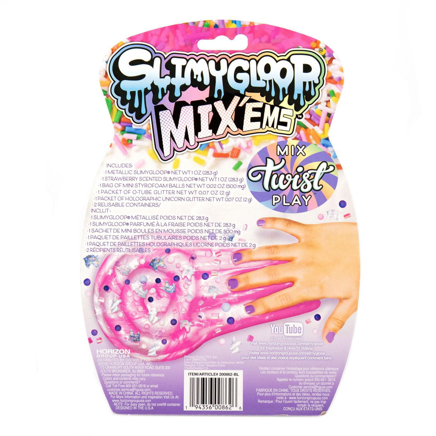 Tortillon SLIMYGLOOP® Mix’EMS™ Lait Frappé Licorne