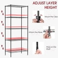 thumbnail image 4 of Large Wire Shelving Unit 5-Tier Metal Storage Shelves Heavy Duty Garage Shelving Adjustable Storage Shelf Rack with Leveling Feet for Home Kitchen Garage 14"" Dx23.8 Wx60 H Black, 4 of 5