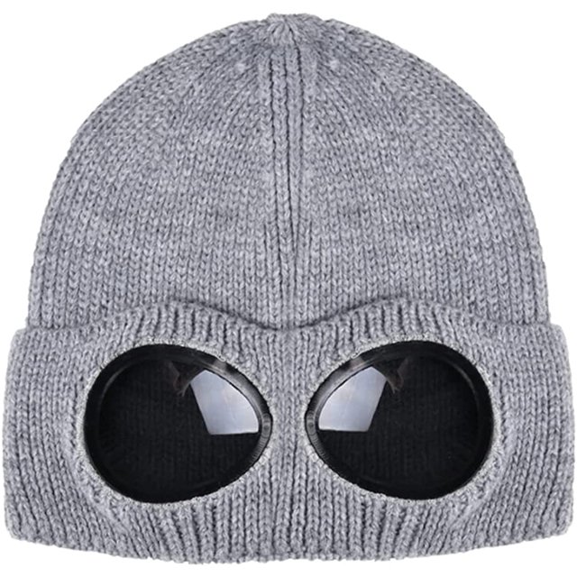 LinYooLi Women Knit Beanie Skull Hat Slouchy Chunky Cable Warm Soft Thick Cap with Goggles