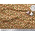 thumbnail image 3 of Soimoi Moss Georgette Fabric Leaves & Fox Face Cartoon Print Fabric by Yard 42 Inch Wide, 3 of 3