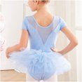 thumbnail image 3 of Baby Girls Childrens Dance Clothes Summer Short Sleeves Training Clothes Ballet One-piece Performance Clothes Skirt Set, 3 of 7