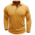 thumbnail image 4 of KIHOUT Chandails pour Hommes à Manches Longues Musclé Robuste Basique Blouse de Couleur Unie T-Shirt à Manches Longues Col Rond Blouses et Chemises YE/L2, 4 of 7