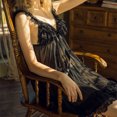 thumbnail image 3 of DPTALR Robe de Nuit en Tulle Transparent avec Dentelle de Lingerie de Style Cour pour Femmes, 3 of 3