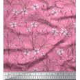 thumbnail image 1 of Soimoi polyester Crepe Fabric Leaves & Azalea Floral Print Fabric by the Yard 42 Inch Wide, 1 of 3