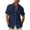 Marine, variante sur cllios Chemises en Lin pour Hommes Guaybera Cubain T-Shirts à Manches Courtes Décontractés Chemises Boutonnées T-Shirts Coupe Régulière Col à Revers Hauts de Plage Chemise d'Été pour Vacances en Camp