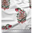 thumbnail image 1 of Soimoi Modal Satin Fabric Leaves & Floral Block Print Sewing Fabric Yard 42 Inch Wide, 1 of 3