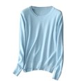 thumbnail image 1 of AherBiu T-Shirts à Manches Longues pour Femmes, Couche de Base, T-Shirt, Couleur Unie, Col Ras du Cou, Blouse Confortable, 1 of 3