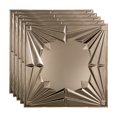 thumbnail image 1 of Fasade Art Deco Decorative Vinyl Ceiling Panel 2ft x 2ft 5 Pack Brushed Nickel, 1 of 5