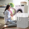 thumbnail image 1 of Laundry Basket,Laundry Hamper,Mesh Lightweight Laundry Basket with Durable Handles,Dirty Clothes Basket Easy Clothes Sundries Storage Box Foldable Storage Bag Large Capacity Dirty Clothes Basket, 1 of 6