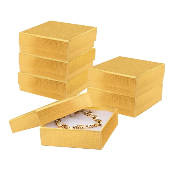 Jewelry Gift Boxes 6 Pack 3.5x3.5x1 inch Cardboard Jewelry Box, Cotton Filled Small Jewelry Gifts Boxes With Lids | For Earring, Bracelet, Necklace, Gift Card Boxes For Presents